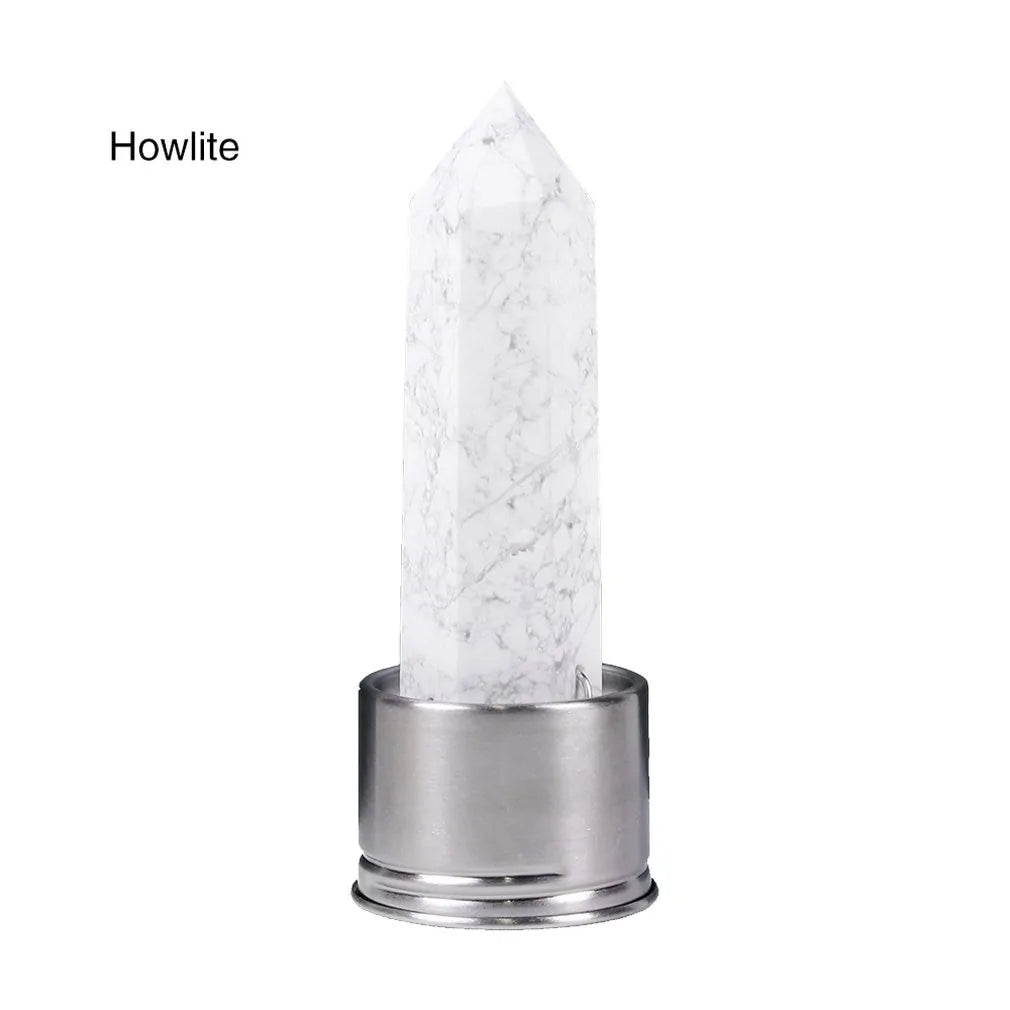 Quartz Gemstone Glass Water Bottle