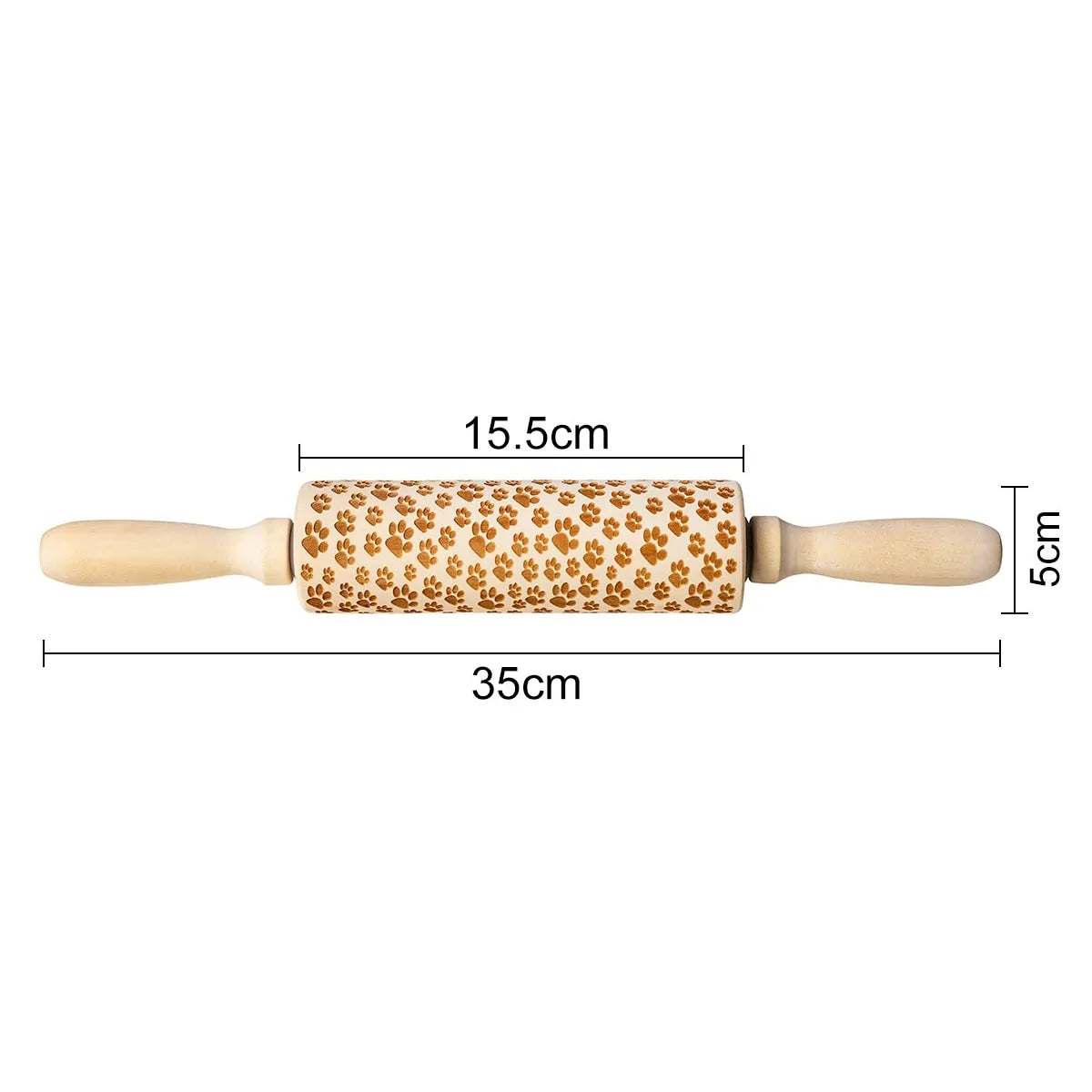 Christmas Deer Wooden Rolling Pin for Baking Cookies and Fondant