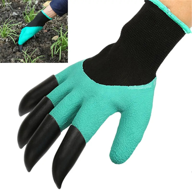 Hand Claw ABS Plastic Garden Rubber Gloves