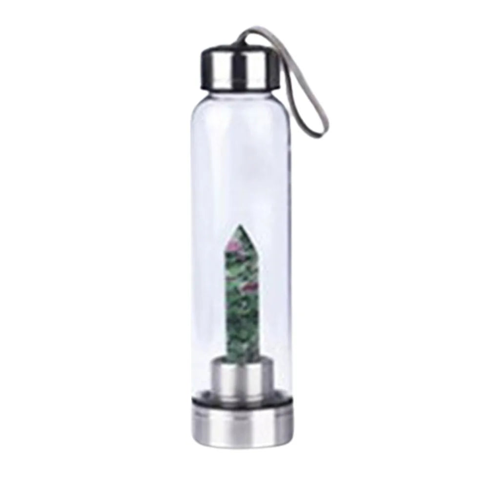 Quartz Gemstone Glass Water Bottle